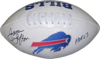 James Lofton Autographed Buffalo Bills White Logo Football HOF 03-Powers Sports Memorabilia
