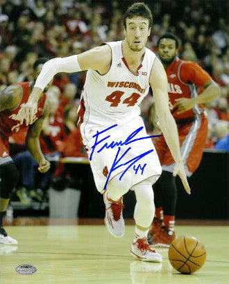 Frank Kaminsky Autographed Wisconsin Badgers 16x20 Photo (white jersey)-Powers Sports Memorabilia