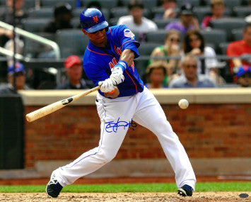 Juan Lagares Autographed New York Mets 16x20 Photo #12 (batting horizontal)-Powers Sports Memorabilia
