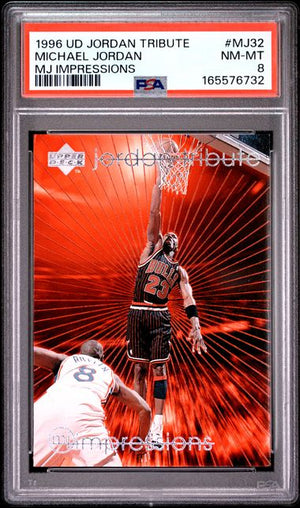 Michael Jordan 1996 Upper Deck Tribute MJ Card #MJ32 PSA 8