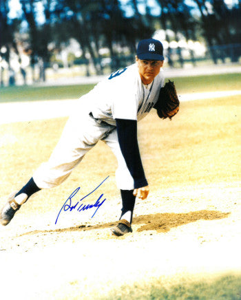 Bob Turley Autographed New York Yankees 8x10 Photo (pitching- deceased)-Powers Sports Memorabilia