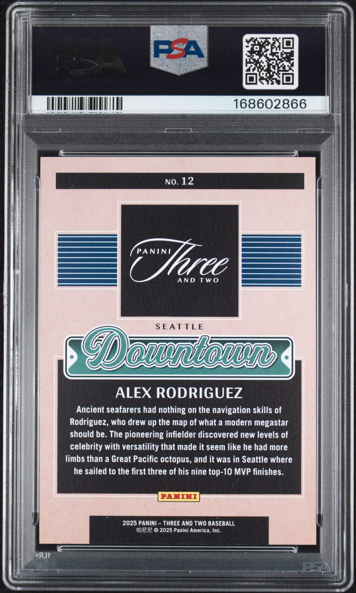 Alex Rodriguez 2025 Panini Downtown Card #12 PSA 9 Auto 9-Powers Sports Memorabilia