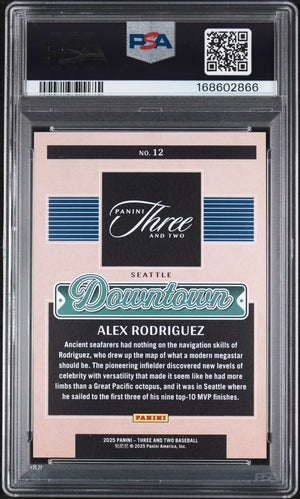 Alex Rodriguez 2025 Panini Downtown Card #12 PSA 9 Auto 9