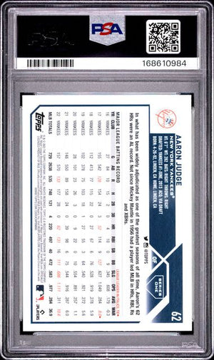 Aaron Judge 2023 Topps New York Yankees Card #62 PSA 10