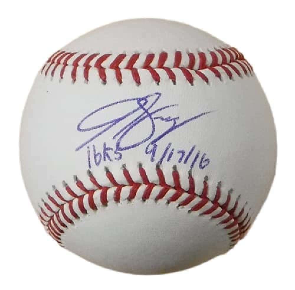 Jon Gray Colorado Rockies Signed OML Baseball 16Ks 9/17/16 JSA-Powers Sports Memorabilia