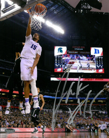 Jahlil Okafor Autographed Duke Blue Devils 16x20 Photo #15 - Schwartz Hologram (2015 Final Four vs Michigan State)-Powers Sports Memorabilia