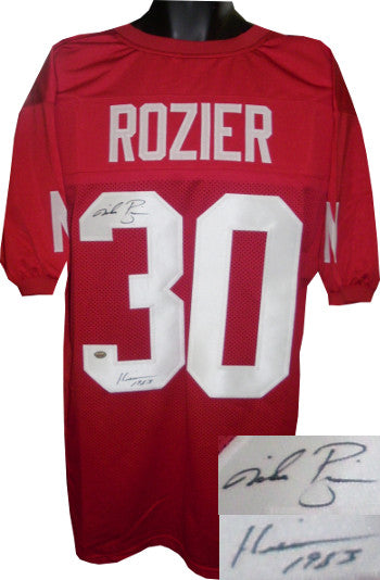 Mike Rozier Autographed Red TB Custom Stitched College Football Jersey Heisman 1983 XL- Rozier Hologram-Powers Sports Memorabilia
