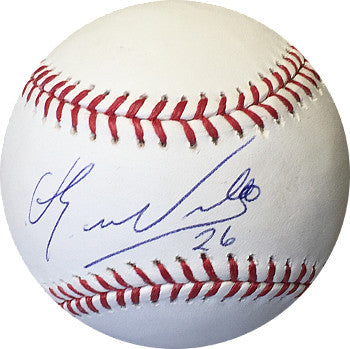 Eduardo Nunez Autographed Rawlings Official Major League Baseball #26 (blue sig) (Boston Red Sox)-Powers Sports Memorabilia