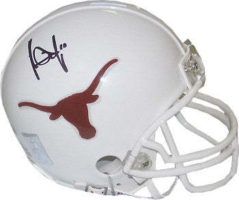 Vince Young Autographed Texas Longhorns Riddell Mini Helmet #10 Leaf Authentics-Powers Sports Memorabilia