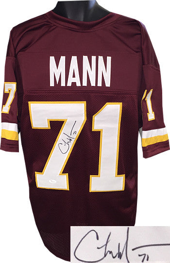 Charles Mann Autographed Maroon TB Custom Stitched Pro Style Football Jersey #71 XL- JSA Hologram-Powers Sports Memorabilia