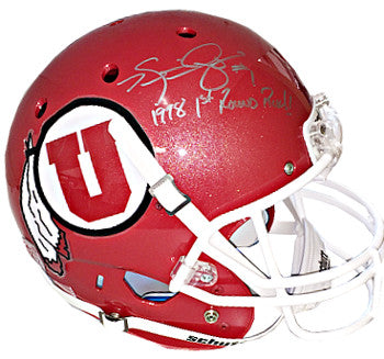 Kevin Dyson Autographed Utah Utes Red TB Full Size Schutt Replica Helmet #1 1998 1st Round Pick!-Powers Sports Memorabilia