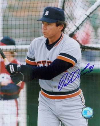 Darrell Evans Autographed Detroit Tigers 8x10 Photo (gray jersey)-Powers Sports Memorabilia