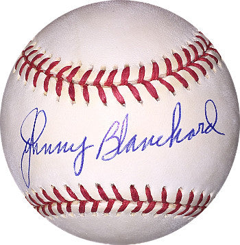 Johnny Blanchard Autographed Official American League Baseball (New York Yankees) (deceased)-Powers Sports Memorabilia