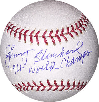 Johnny Blanchard Autographed Official Major League Baseball 1961 World Champs (New York Yankees) (deceased)-Powers Sports Memorabilia