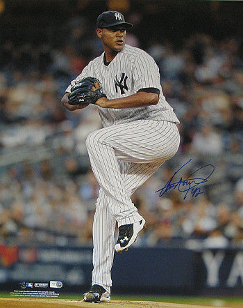 Ivan Nova Autographed New York Yankees 16x20 Photo (vertical pitching)- MLB Hologram-Powers Sports Memorabilia