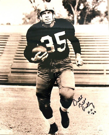 Bill Dudley Autographed Pittsburgh Steelers 16x20 Vintage Sepia Photo dual Bullet & HOF 66 (black sig)-Powers Sports Memorabilia