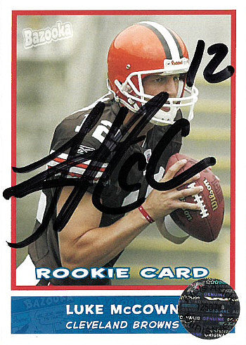 Luke McCown Autographed Cleveland Browns 2004 Topps Bazooka Rookie Trading Card #12-Powers Sports Memorabilia