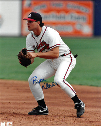 Ryan Klesko Autographed Atlanta Braves 8x10 Photo (fielding hand in glove)-Powers Sports Memorabilia