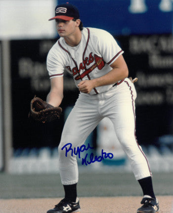 Ryan Klesko Autographed Atlanta Braves 8x10 Photo (fielding)-Powers Sports Memorabilia