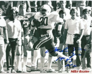 Mike Rozier Autographed Nebraska Cornhuskers B&W 8x10 Photo 1983 Heisman-Powers Sports Memorabilia