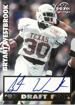 Bryant Westbrook Autographed 1997 Draft Pick VISION SIGNINGS Football Card (Texas Longhorns)-Powers Sports Memorabilia