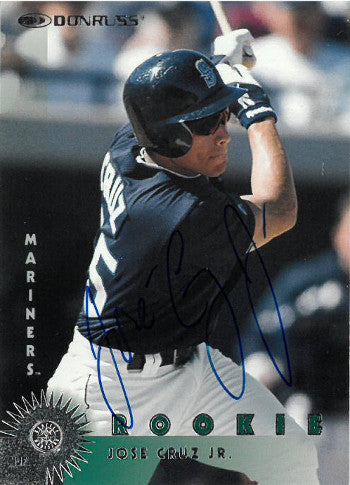 Jose Cruz Jr. Autographed Seattle Mariners 1997 Donruss Rookie Baseball Card-Powers Sports Memorabilia