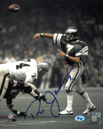 Ron Jaworski Autographed Philadelphia Eagles 8X10 Photo w/ #7 (Blue ink)-Powers Sports Memorabilia