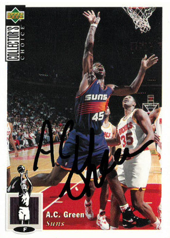 AC Green Autographed Phoenix Suns 1994-95 Upper Deck Collector's Choice Basketball Trading Card #145-Powers Sports Memorabilia