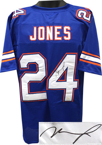 Matt Jones Autographed Blue Custom Stitched Football Jersey XL- JSA Hologram-Powers Sports Memorabilia
