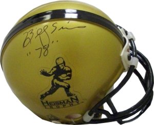 Billy Sims Autographed Heisman Mini Helmet '78 (Oklahoma Sooners) Tri-Star Hologram-Powers Sports Memorabilia