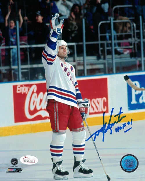 Mike Gartner Signed New York Rangers 8x10 Photo HOF – JSA Authenticated-Powers Sports Memorabilia