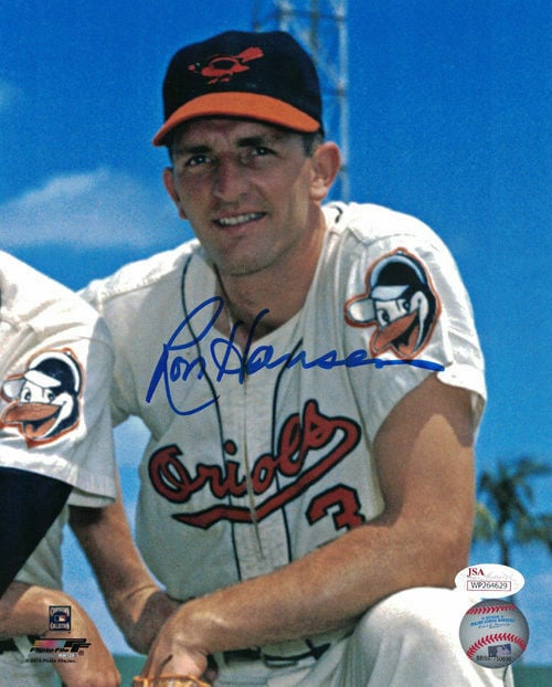 Ron Hansen Signed Baltimore Orioles 8x10 Photo (Pose) – JSA Authenticated-Powers Sports Memorabilia