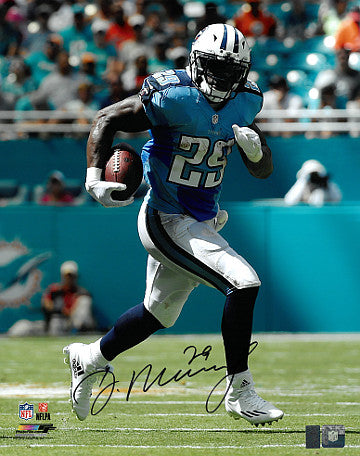 DeMarco Murray Autographed Tennessee Titans 16X20 Photos #29 (blue jersey)- Murray Hologram-Powers Sports Memorabilia