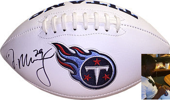 DeMarco Murray Autographed Tennessee Titans White Logo Football #29 inscribed- Murray Hologram-Powers Sports Memorabilia