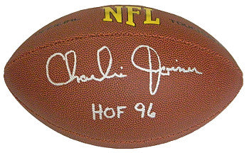 Charlie Joiner Autographed Wilson Full Size NFL Composite Football HOF 96 (Gold logo-silver sig) (San Diego Chargers)-Powers Sports Memorabilia