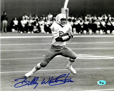 Billy White Shoes Johnson Autographed Houston Oilers B&W 8x10 Photo - COA-Powers Sports Memorabilia