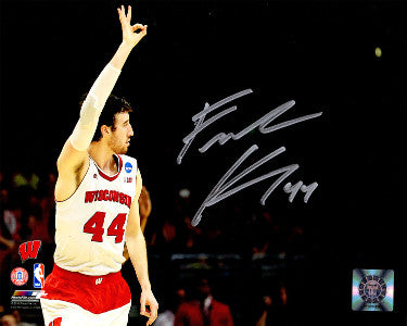 Frank Kaminsky Autographed Wisconsin Badgers 8x10 Photo #44 (Three Fingers Raised in the Air)-Powers Sports Memorabilia