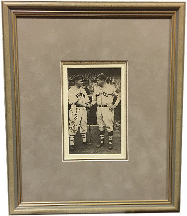 WH Bill Terry Autographed New York Giants Autographed 4x6 B&W Vintage Photograph Custom Framing- Beckett LOA # A86260-Powers Sports Memorabilia
