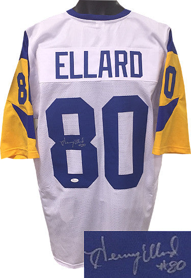 Henry Ellard Autographed White TB Custom Stitched Pro Style Football Jersey #80- JSA Hologram-Powers Sports Memorabilia