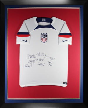 1999 USA Women's Olympic Champion Team Signed Soccer Framed Nike Jersey Beckett COA With 8 Autographs Mia Hamm Brandi Chastain-Powers Sports Memorabilia