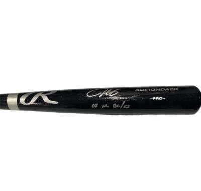 Derrek Lee Signed Auto Rawlings Black Bat w/ 05 NL BC/SS Beckett Witness BAS COA-Powers Sports Memorabilia