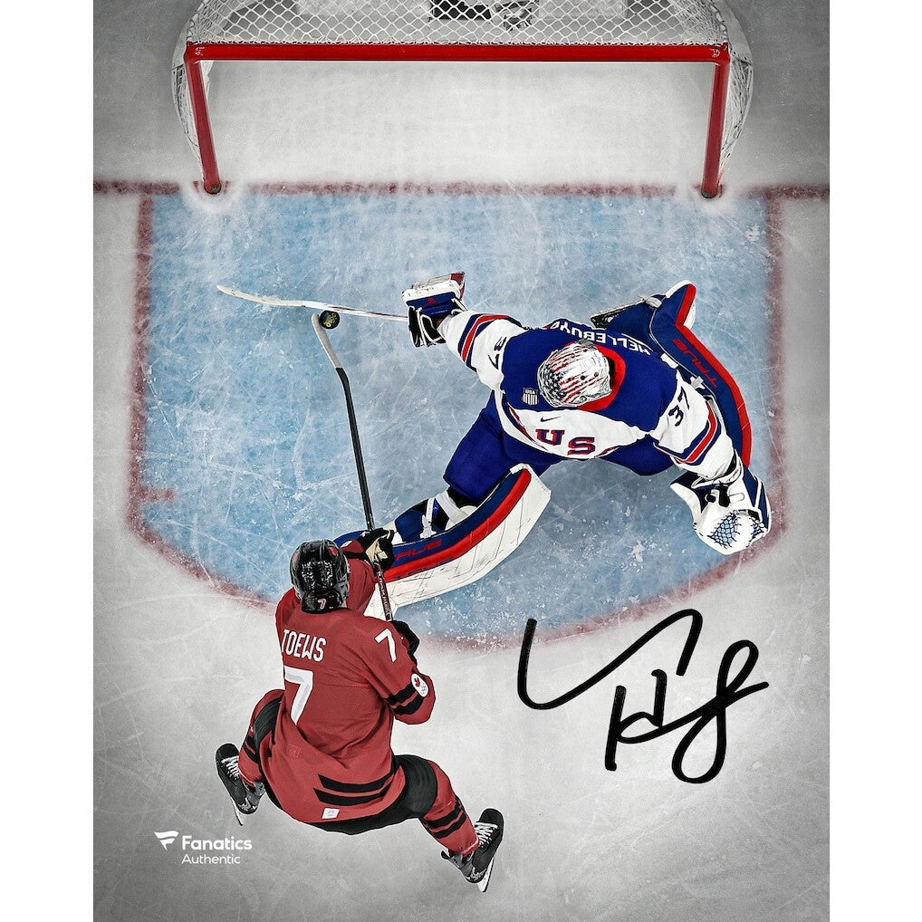 Connor Hellebuyck Team USA Autographed 16" x 20" 2026 Olympic Gold Medal Winner Photograph PRE SALE (ships by November 2026)-Powers Sports Memorabilia