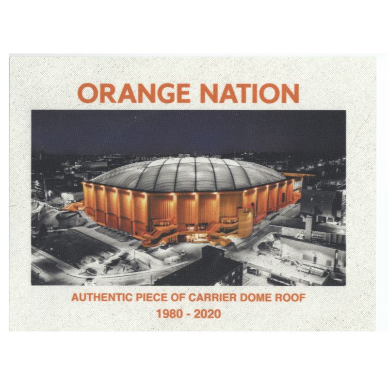 Syracuse University 11" x 14" Piece of Carrier Dome Roof with "Orange Nation" Night Time Carrier Dome Picture Printed on Dome-Powers Sports Memorabilia