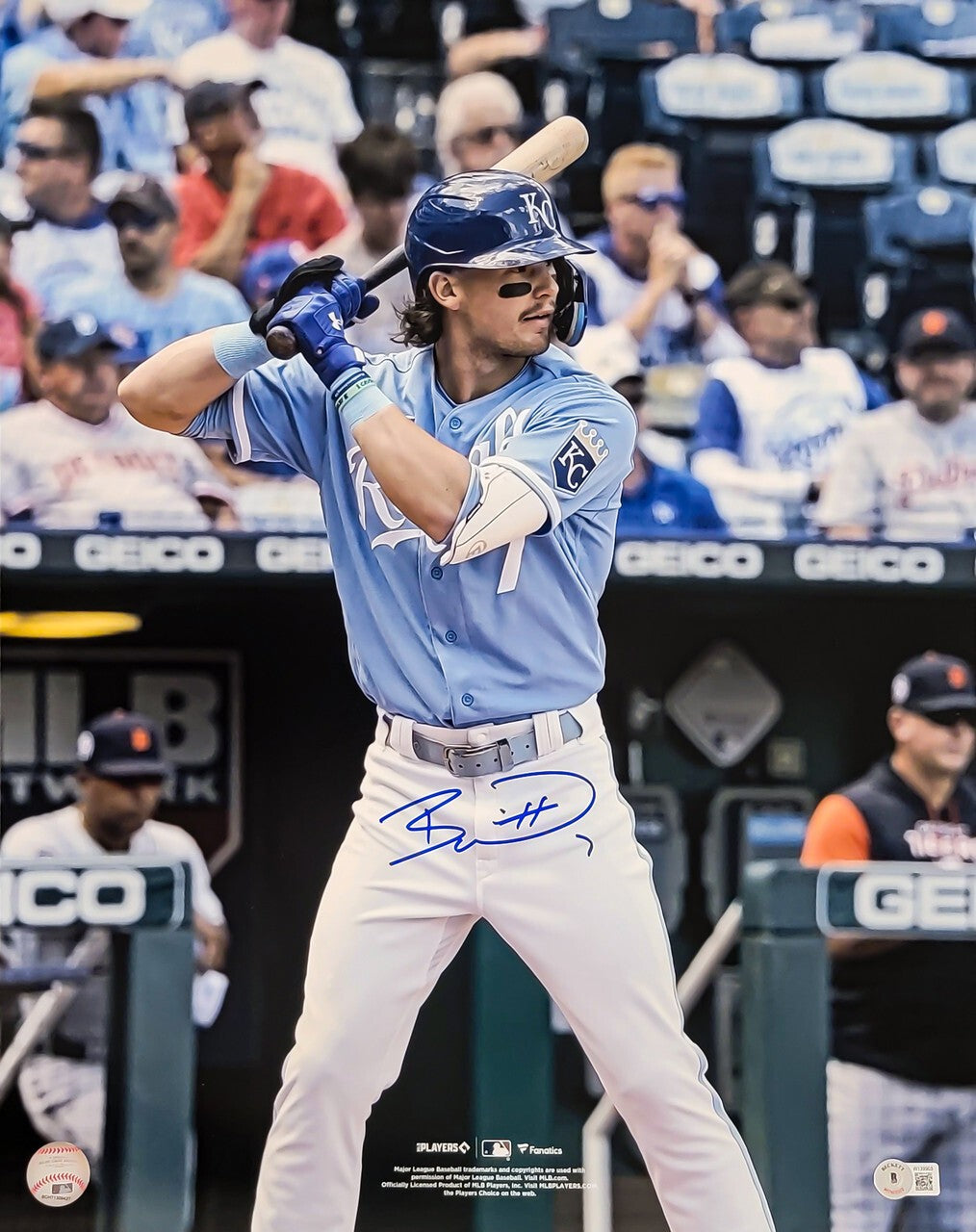 Bobby Witt Jr. Autographed 16x20 Photo Kansas City Royals Beckett BAS Witness-Powers Sports Memorabilia