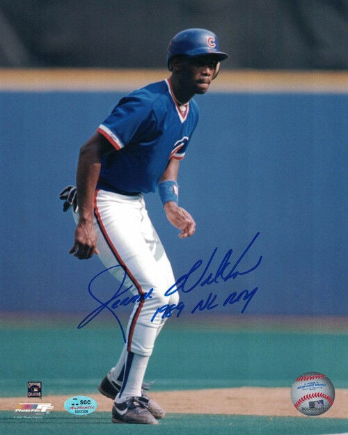 Jerome Walton Signed chicago Cubs 8x10 Photo Run 1989 NL ROY SGC-Powers Sports Memorabilia