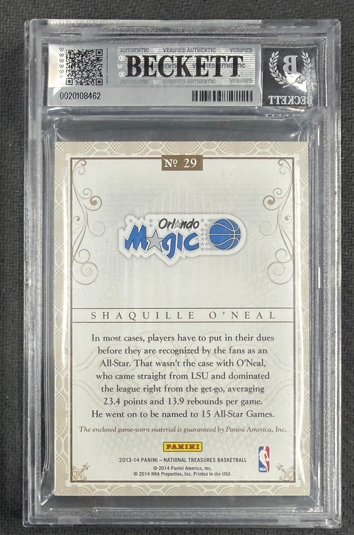 Shaquille O'Neal 2013 Panini Worn Patch Card #29 BGS 7.5 /99-Powers Sports Memorabilia