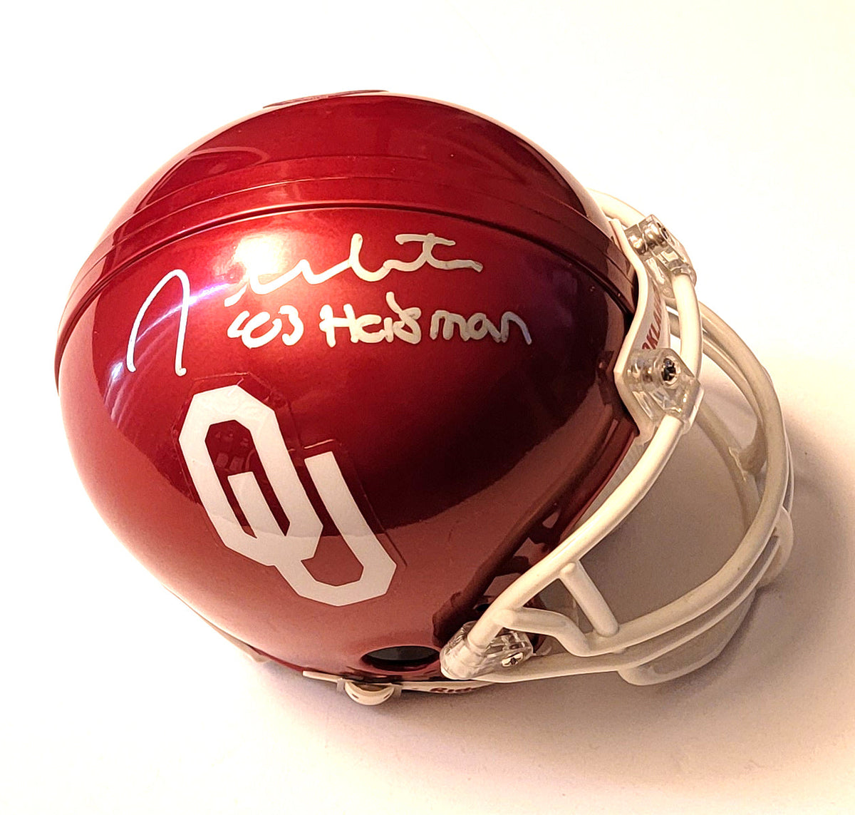 Jason White Autographed Oklahoma Sooners Mini Helmet W/ 03 Heisman Beckett Authenticated-Powers Sports Memorabilia