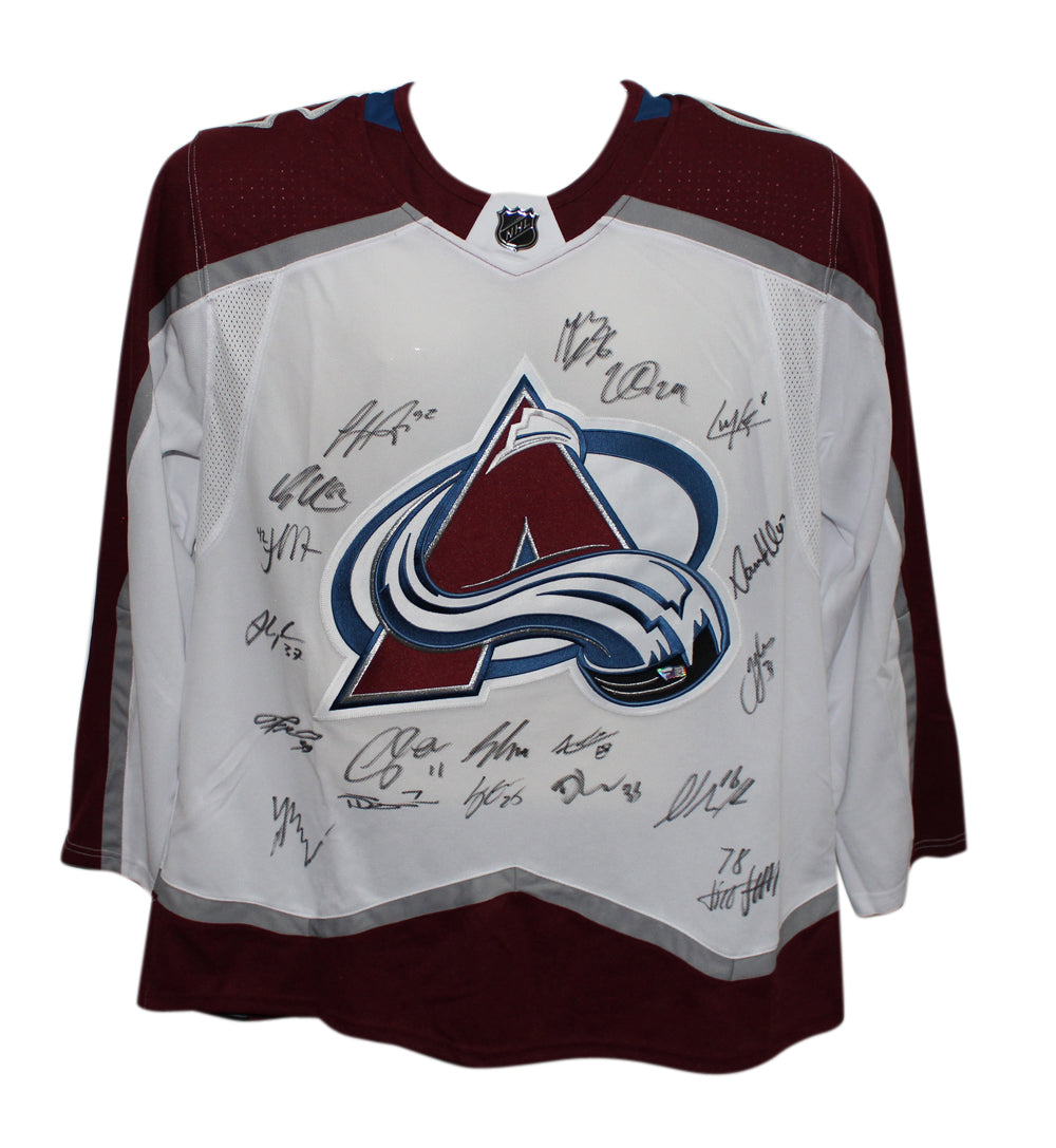 2022 Colorado Avalanche Team Signed Jersey - Adidas White 54 19 Sigs FAN-Powers Sports Memorabilia