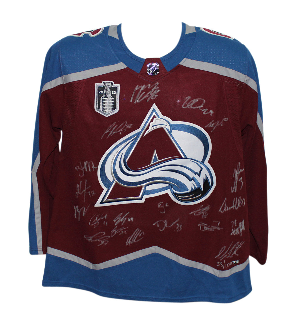 Colorado Avalanche Team Signed Jersey - Burgandy Adidas 54 20 Sigs FAN-Powers Sports Memorabilia