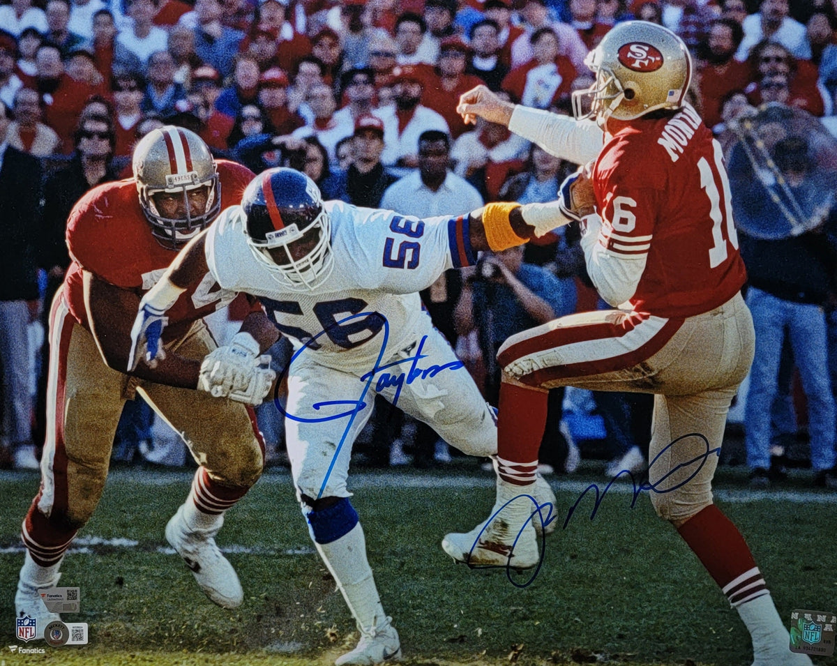 Joe Montana Lawrence Taylor Signed 49ers Giants 16x20 Photo - Beckett-Powers Sports Memorabilia